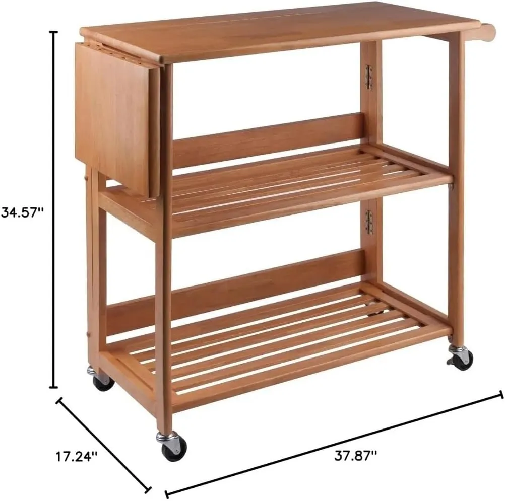 UPGENT Kitchen Cart Kitchen Cart,Including Sturdy Countertop,Knife Holder,Tissue Holder,And2 Open Shelves with Lockable Casters,Kitchen Storage Rack Rolling Cart (Style a)