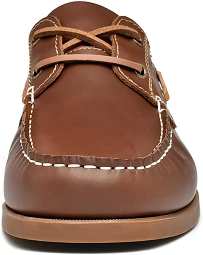 UPIShi Men's Leather Boat Shoe Casual Handsewn Moccasin Toe Comfort Loafers