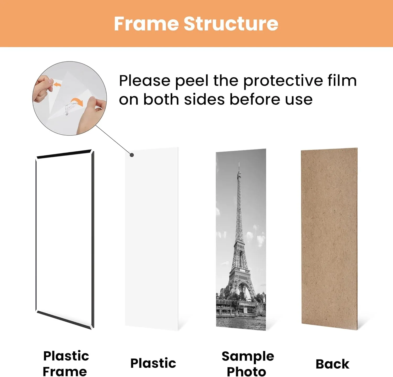 upsimples 20x30 Picture Frame Black 3 Pack, Scratch-Proof Poster Frames 20 x 30 for Photo Gallery - Slide-in Strips, Horizontal or Vertical Wall Mounting