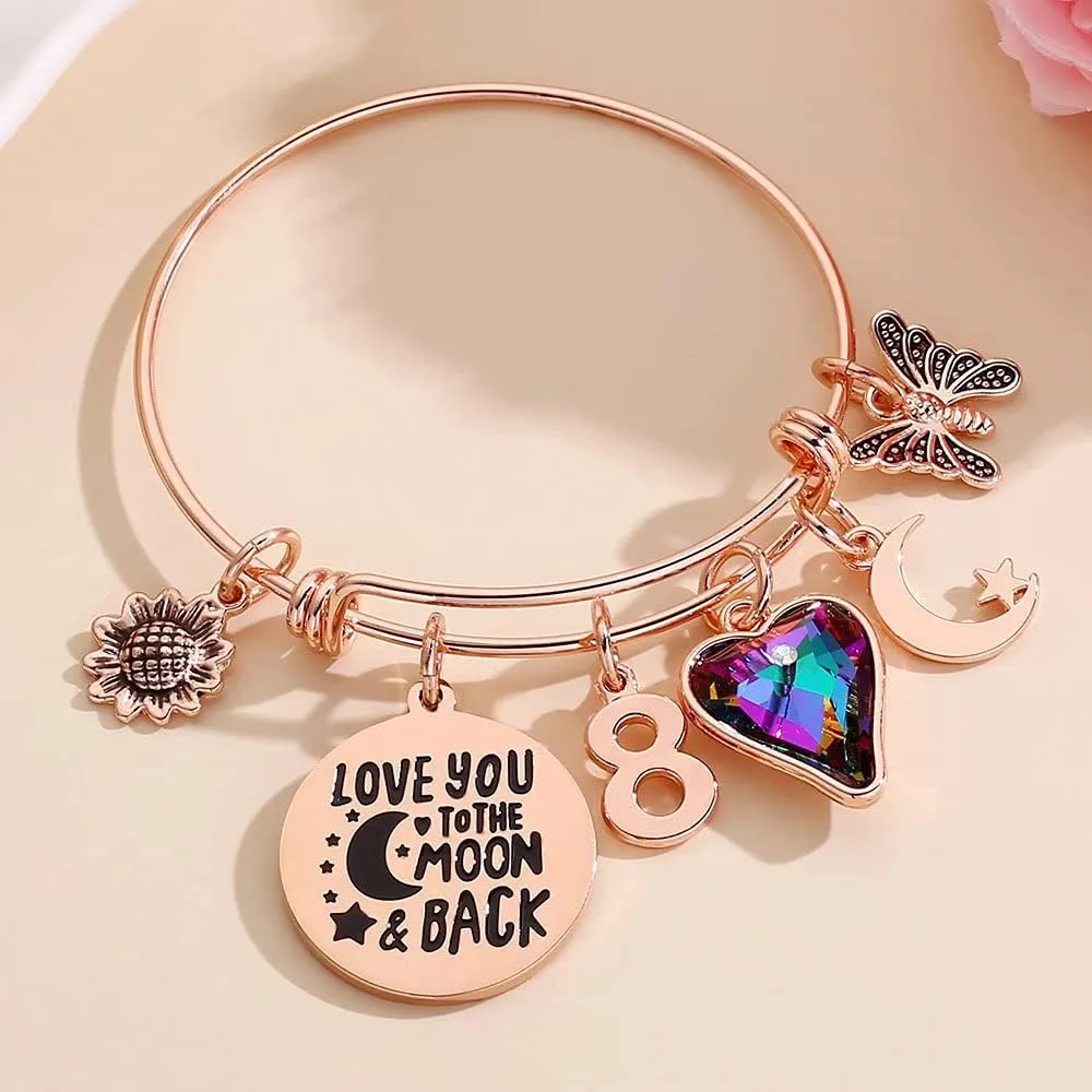 Ursteel Birthday Gifts for Women Girls Bracelet, Birthday Charm Bracelets 10th 20th 30th 40th 50th 60th 70th 80th 90th Birthday Gift for Daughter, Sister, Friend, Teen Girls, Mom, Grandma