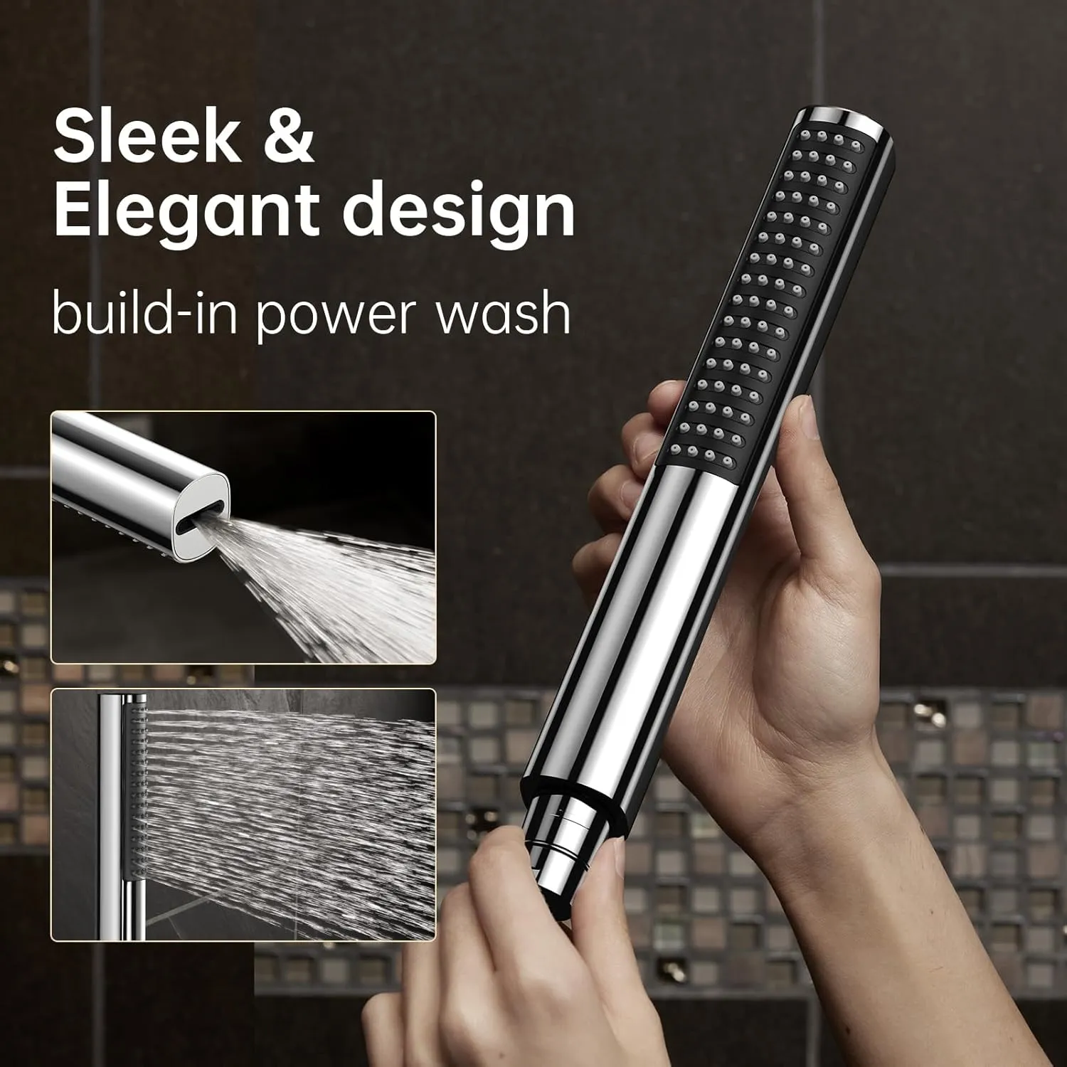 Veken Shower Head, 10'' Luxury All Metal Rain Shower Heads with Handheld Spray Combo, Hand Held Bathroom Combo with Adjustable Extension Arm, Bathroom Accessories, Dual Rainfall Showerhead Chrome