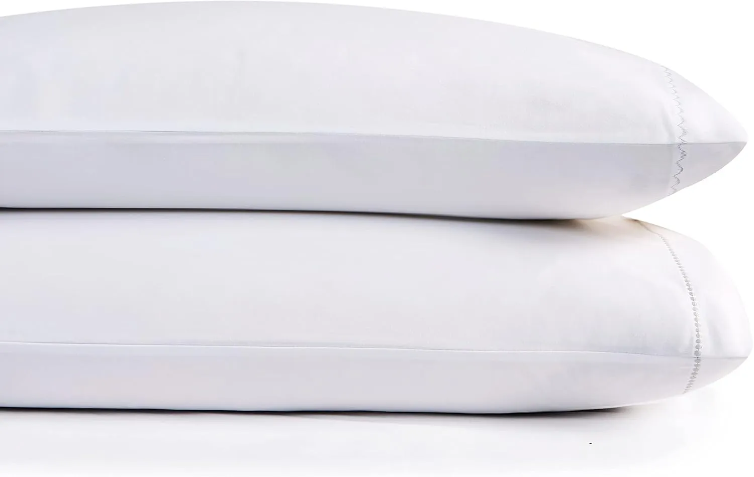 Vera Wang - Queen Sheets, Smooth Cotton Sateen Bedding Set, Wrinkle-Resistant Room Essentials (Simple Scallop Grey, Queen)