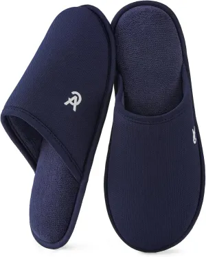 VeraCosy Mens Knitted Scottish Slippers with Soft Memory Foam Non Slip Indoor Rubber Sole