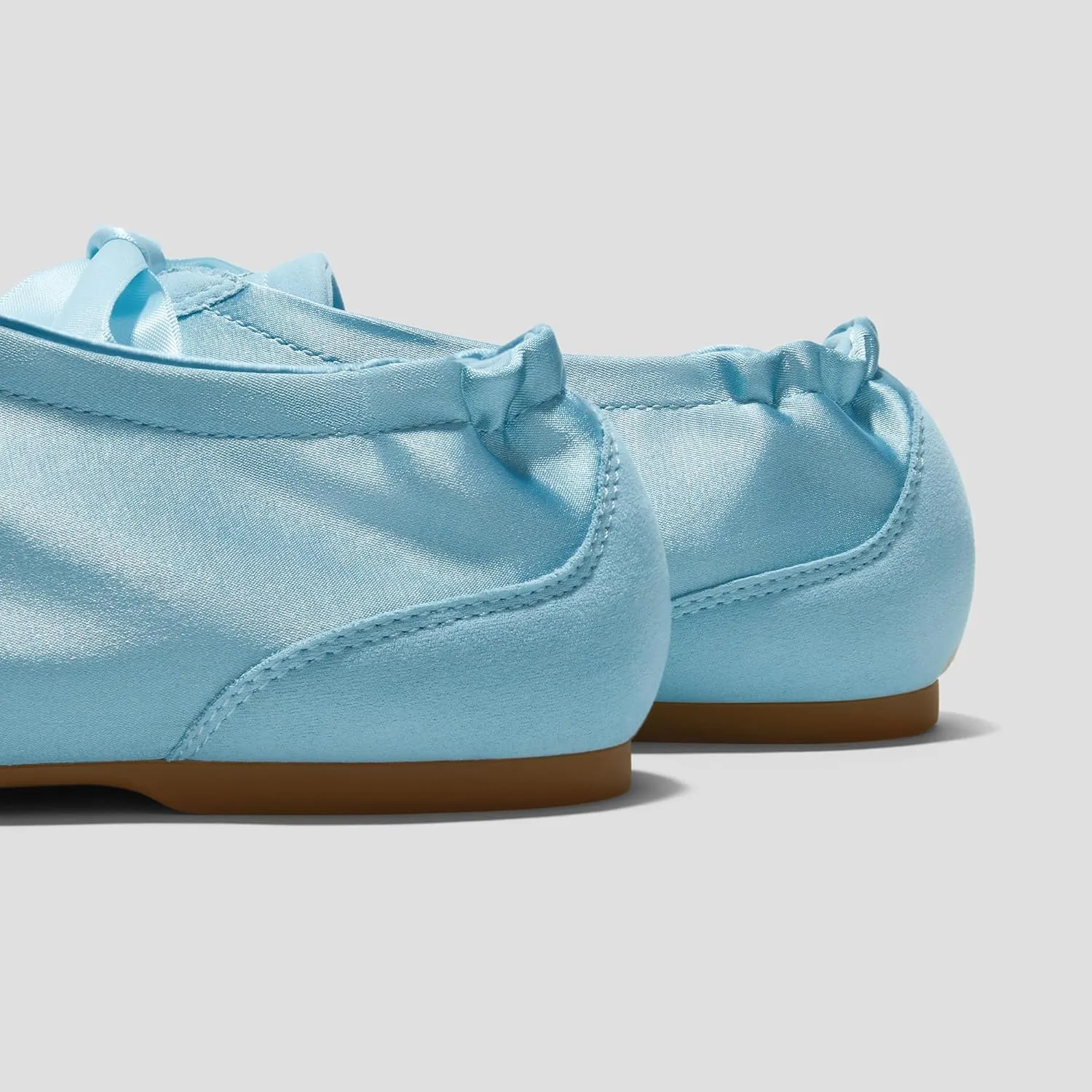 VIVIAIA Cristina Square Toe Smooth Satin Fabric Lace-Up Satin Sneakerina