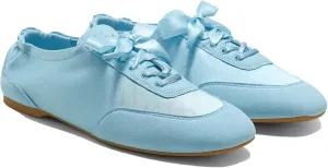 VIVIAIA Cristina Square Toe Smooth Satin Fabric Lace-Up Satin Sneakerina