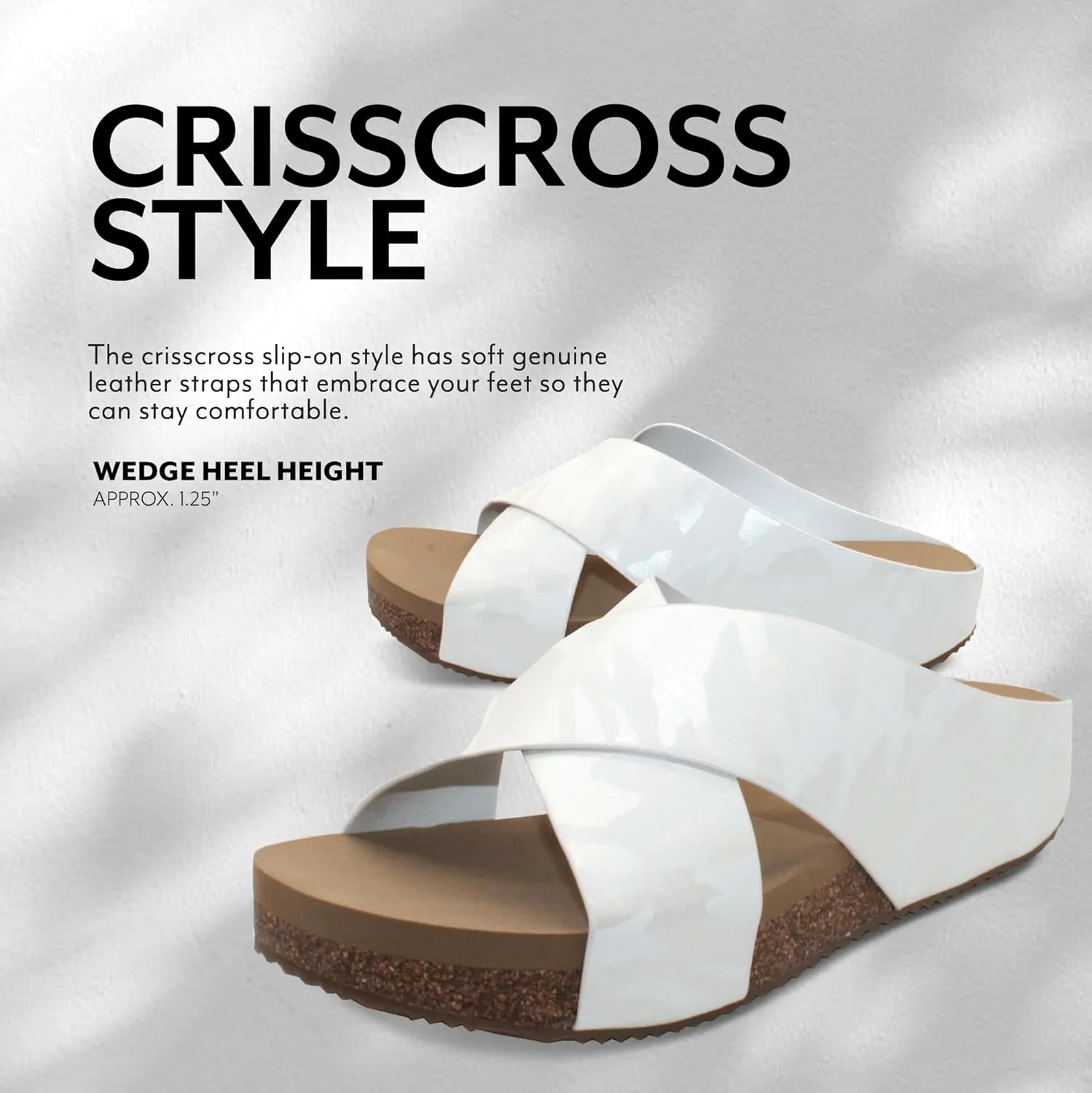 VOLATILE Ablette Wedge Sandals for Women Featuring Slip-on Crisscross Design with EVA Insole and Rubber Outsole