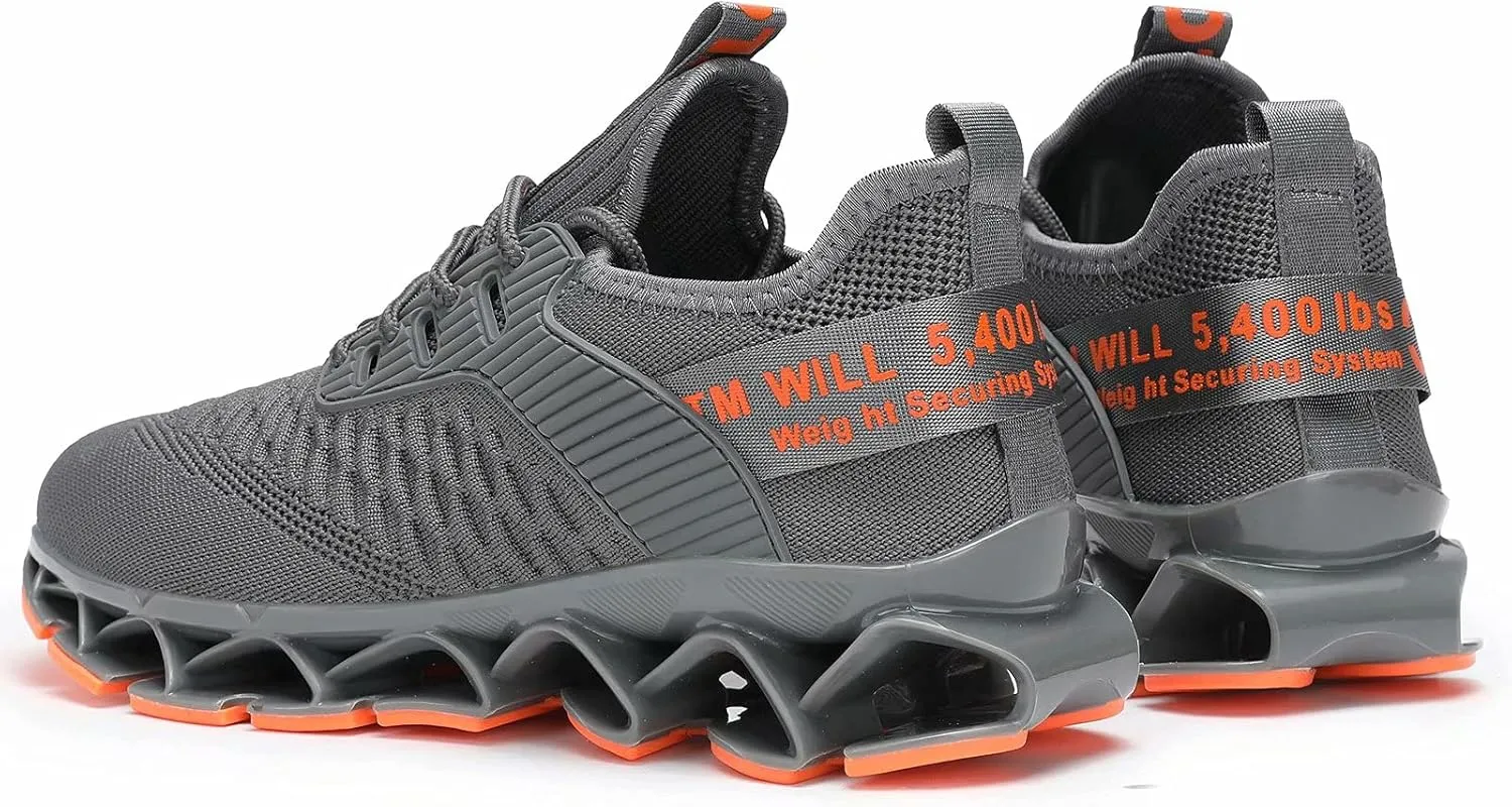 Vooncosir Men's Fashion Sneakers Breathable Mesh Running Shoes Blade Non Slip Soft Sole Casual Athletic Walking Shoes