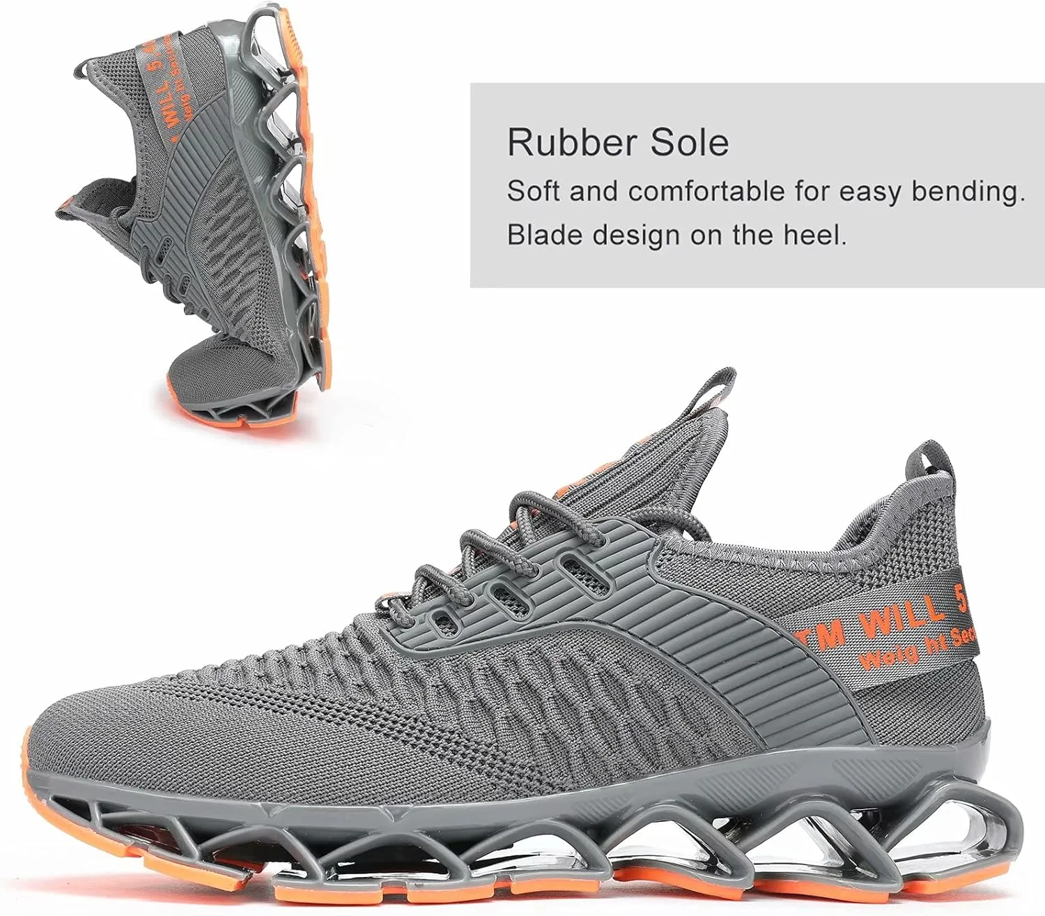 Vooncosir Men's Fashion Sneakers Breathable Mesh Running Shoes Blade Non Slip Soft Sole Casual Athletic Walking Shoes