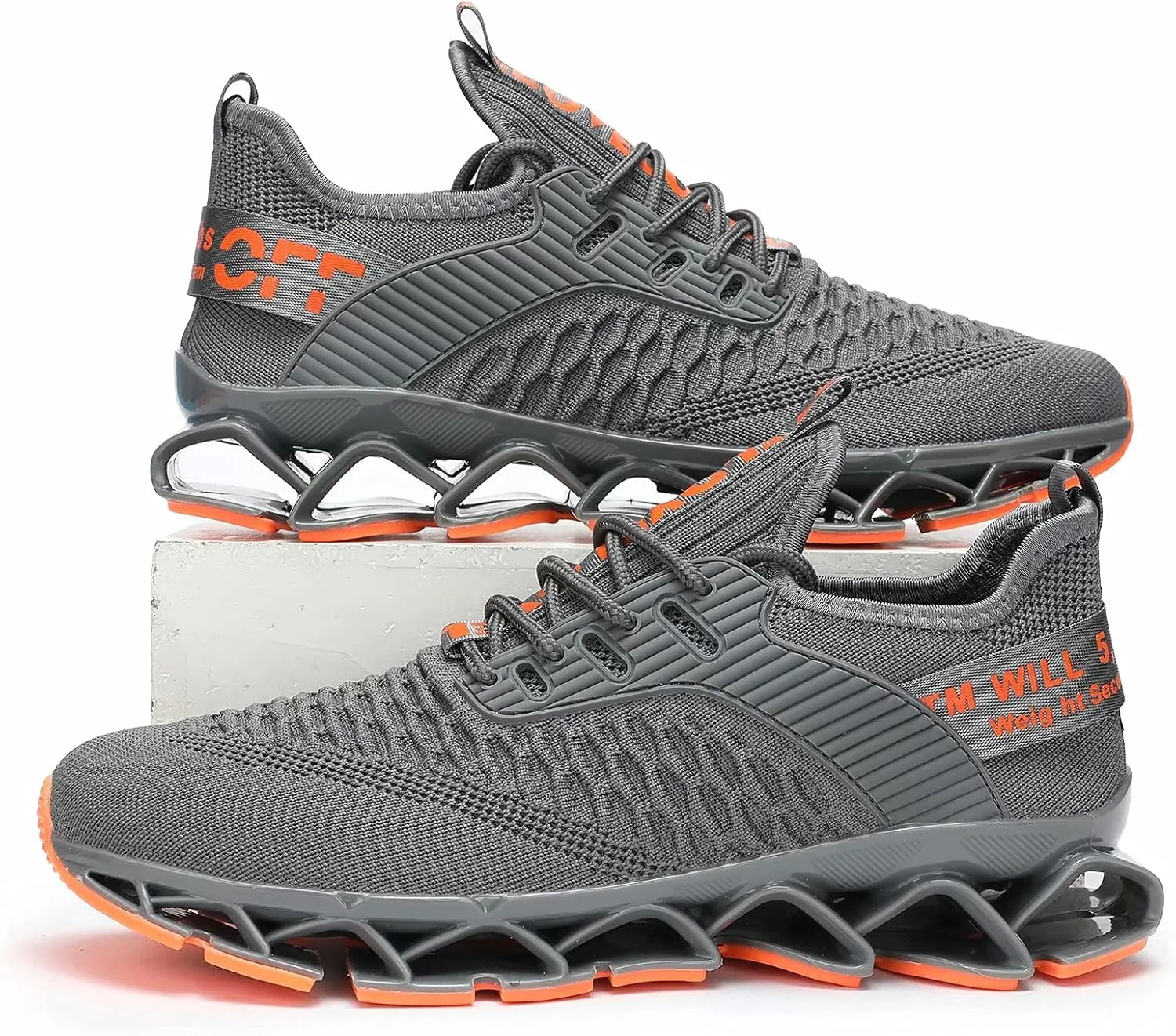 Vooncosir Men's Fashion Sneakers Breathable Mesh Running Shoes Blade Non Slip Soft Sole Casual Athletic Walking Shoes