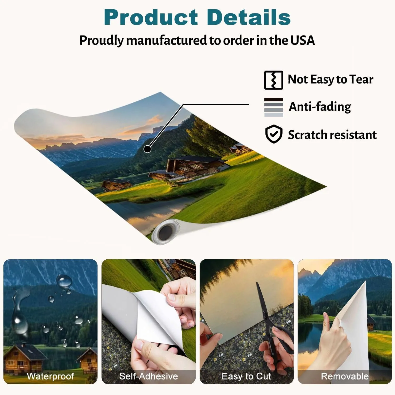 Wall Mural Magic Sunrise Alpine Lake Geroldsee View to Mount Karwendel Garmisch Peel and Stick Wallpaper Removable Self-Adhesive Wall Sticker Wall Decor for Bedroom Living Room Decor 100"x144"