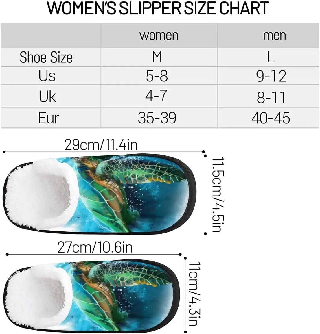 Watercolor Sea Turtle House Slippers, Soft, Comfortable Lining, Polyester, Slip-On, Round Toe, Patterned Animal Print, Adult, Unisex, Homeowners, Comfort Seekers