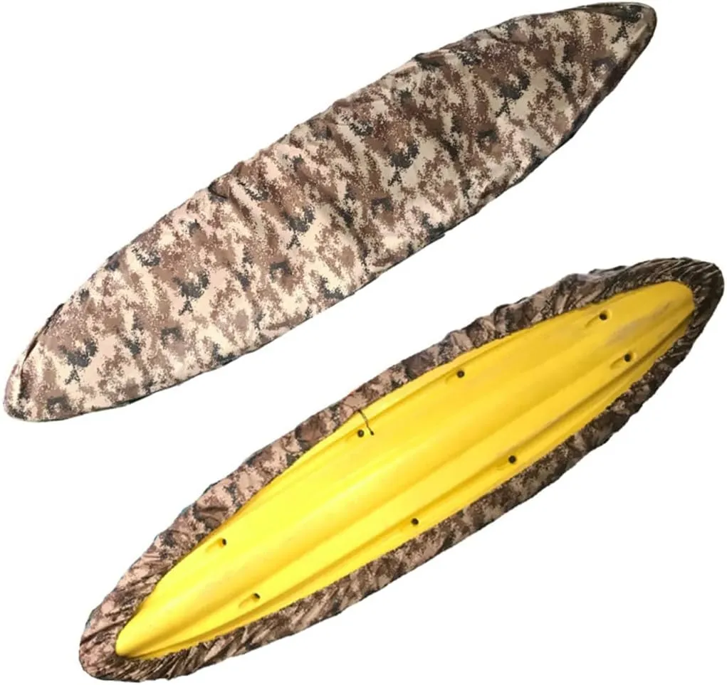 Waterproof Kayak Cover, 2.1-6M Anti-UV Dust Proof Canoe Storage Boat Cover Durable Tear Resistance Oxford Cloth Boat Cover for Kayak Outdoor Protection