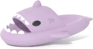 welltree Shark Slides for Women and Men Novelty Pillow Slippers Open Toe Shark Sandals Cushioned Cloud Slides
