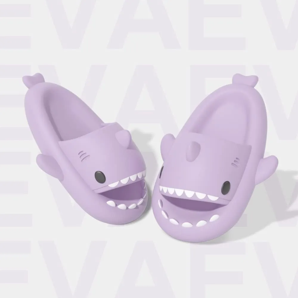 welltree Shark Slides for Women and Men Novelty Pillow Slippers Open Toe Shark Sandals Cushioned Cloud Slides