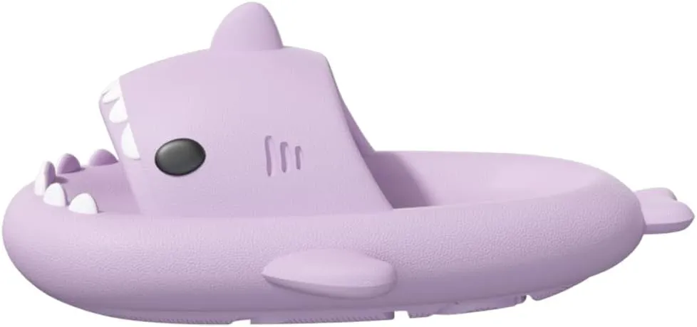 welltree Shark Slides for Women and Men Novelty Pillow Slippers Open Toe Shark Sandals Cushioned Cloud Slides