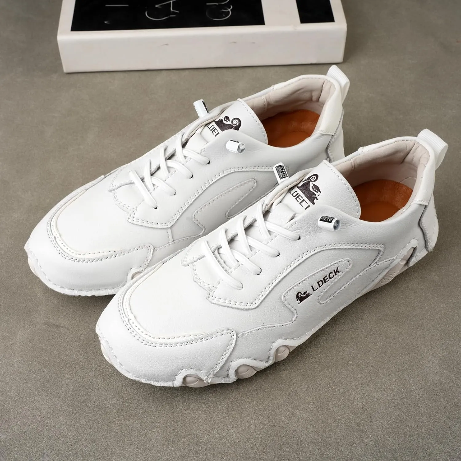 WENOREG Women's Italian Hand Stitching Low Sneakers,Comfort Lace up Soft Leather Slip on Beck Shoes Non-Slip Breathable Walking Hiking Shoes Chukka Boots Casual Boots