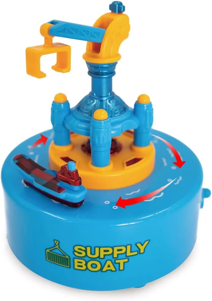 WEofferwhatYOUwant Music Box - Rotating Ship with Ocean Freight Theme - Plays It's a Small World - Unique Cake Topper for Office and Birthday Party Decorations