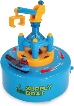 WEofferwhatYOUwant Music Box - Rotating Ship with Ocean Freight Theme - Plays It's a Small World - Unique Cake Topper for Office and Birthday Party Decorations
