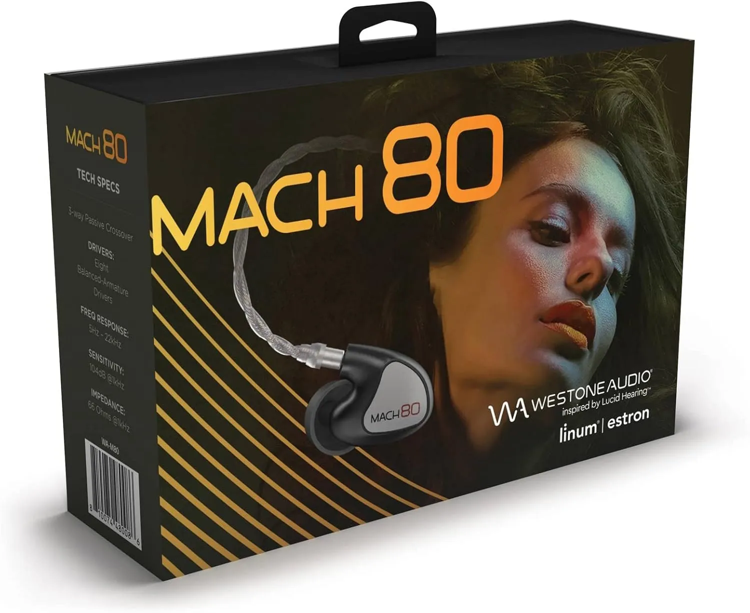 Westone Audio - Mach 80 Universal IEM Wired Earbuds - 8 Balanced Armature Professional Musician in Ear Monitor Earphones with Linum® ESTRON ULTRABaX™ T2 Cable