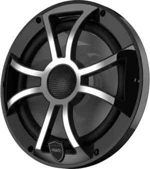 wet sounds | REVO 8-XSB-SS | High Output Component Style 8" Marine Coaxial Speaker with RGB Backlighting and Black Stainless Steel Grille