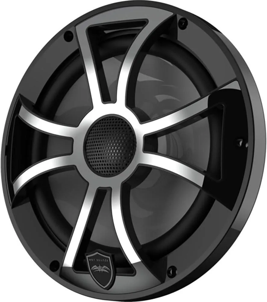 wet sounds | REVO 8-XSB-SS | High Output Component Style 8" Marine Coaxial Speaker with RGB Backlighting and Black Stainless Steel Grille