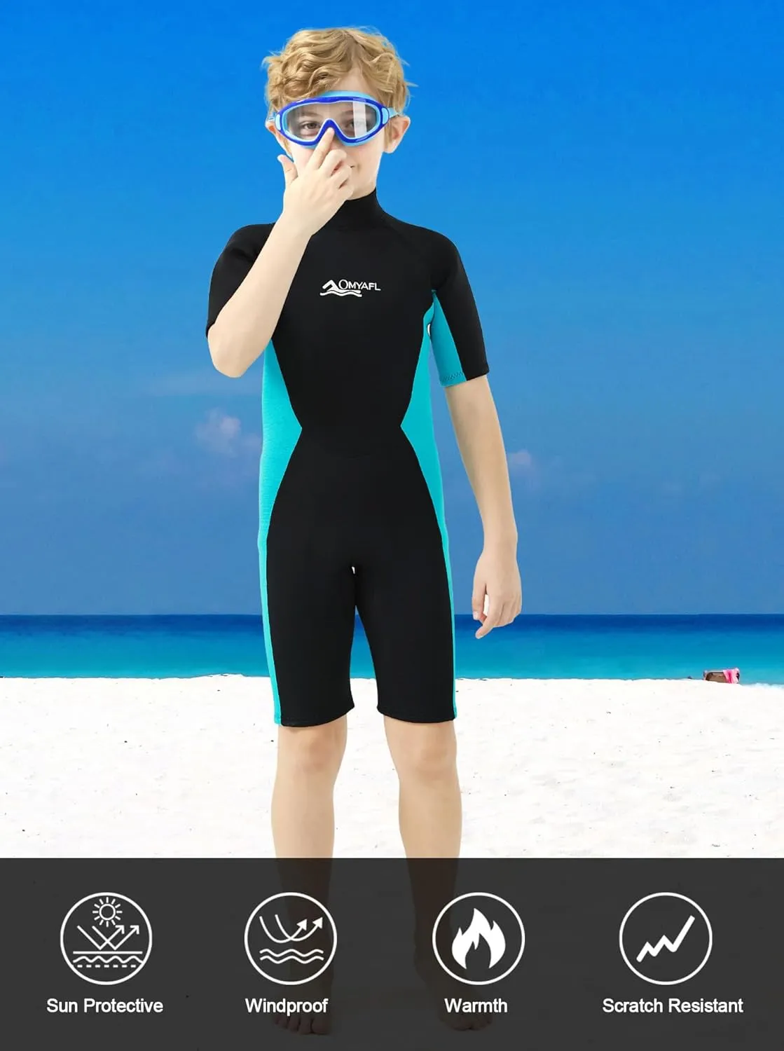 Wetsuit for Kids Boys Girls 2mm Neoprene Wetsuit in Cold Water Swimming and Surfing