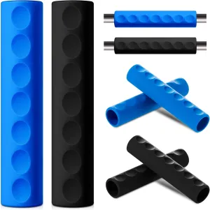Wettarn 4 Pcs Kayak Paddle Grips Non Slip Silicone Wraps for Kayaking Blister Prevention Kayak Paddle Accessories for Take Apart Paddles Oar Boating Canoeing Fishing, Black and Blue
