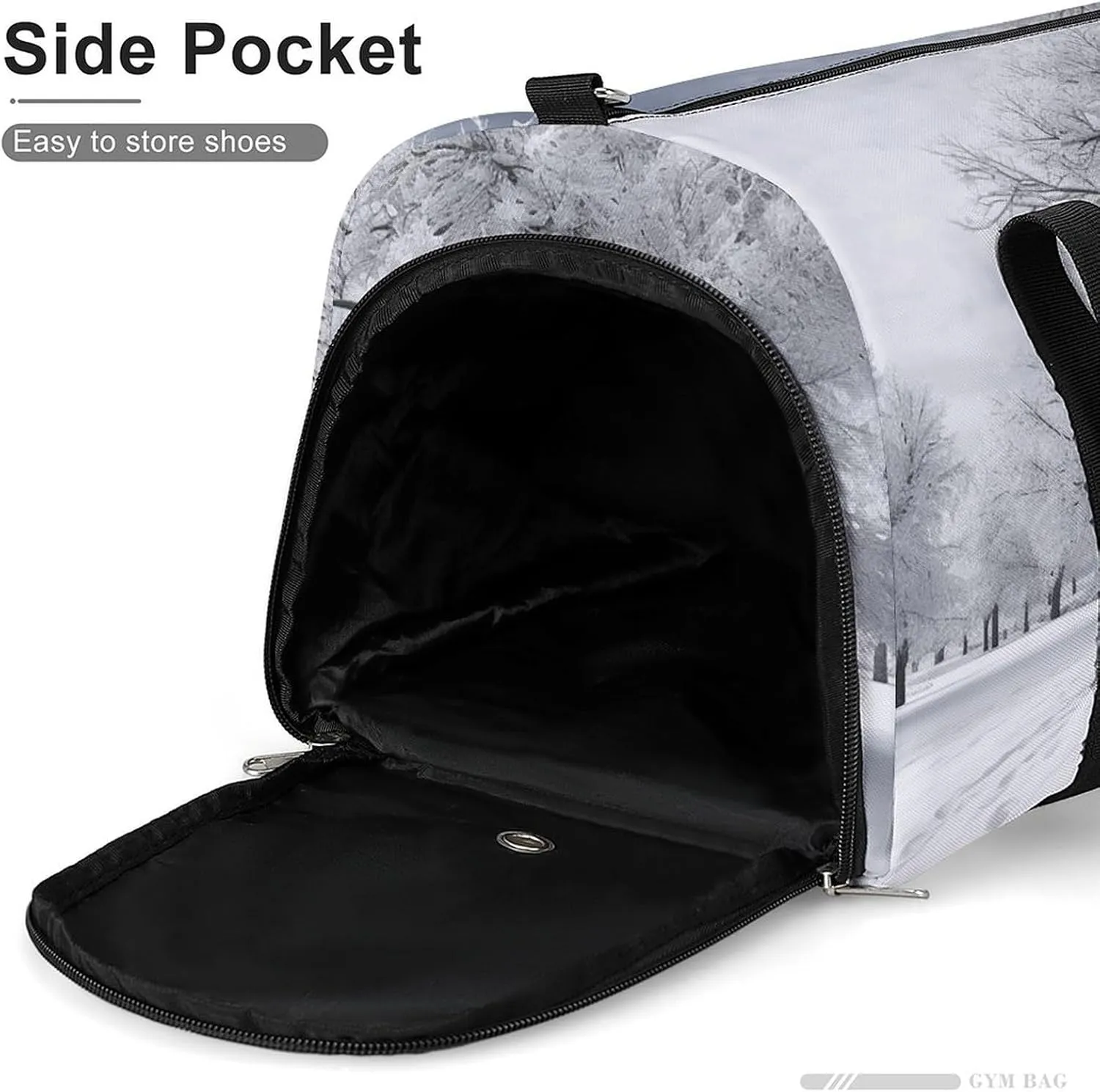 White Snow Tree Sports Gym Bag Carry on Holdalls for Men Small Duffel Bags for Women with Shoe Compartment