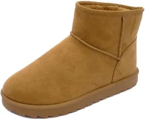 Wild Diva Women's Closed Round Toe casual slip on Winter boots