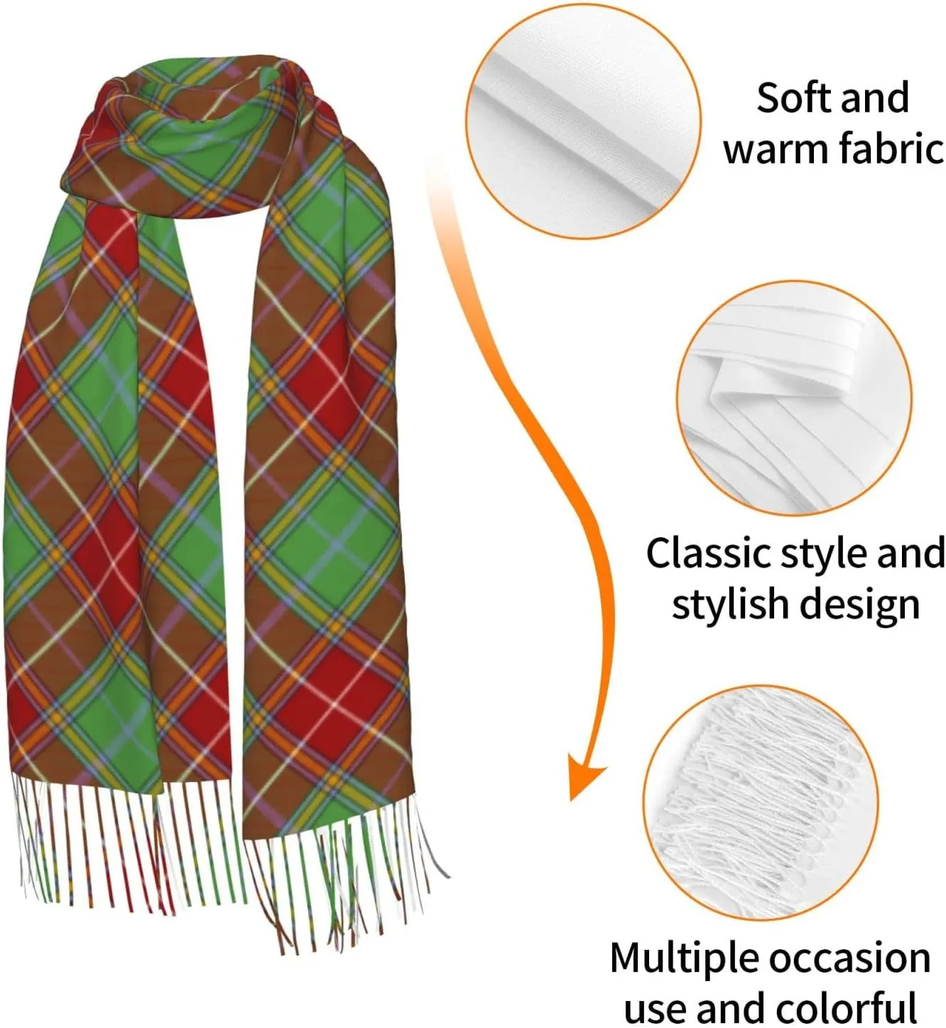 Winter Warm Wrap Shawl Ancient Tartan Of The Scottish Clan Shaw Print Scarves Blanket Scarf For Women Men