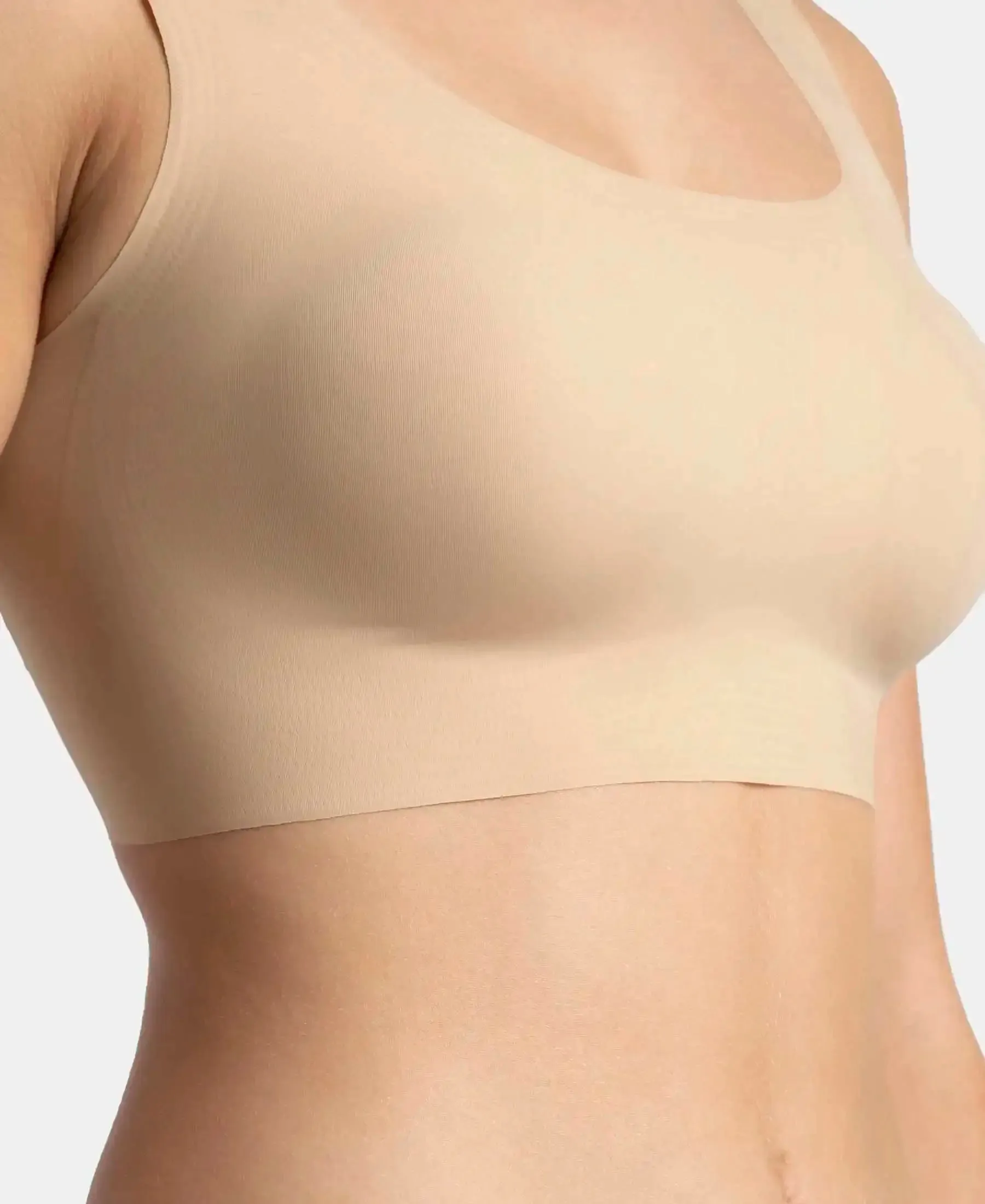 Wirefree Padded Soft touch Microfiber Elastane Full Coverage Lounge Bra with 360 Degree Stretch - Skin