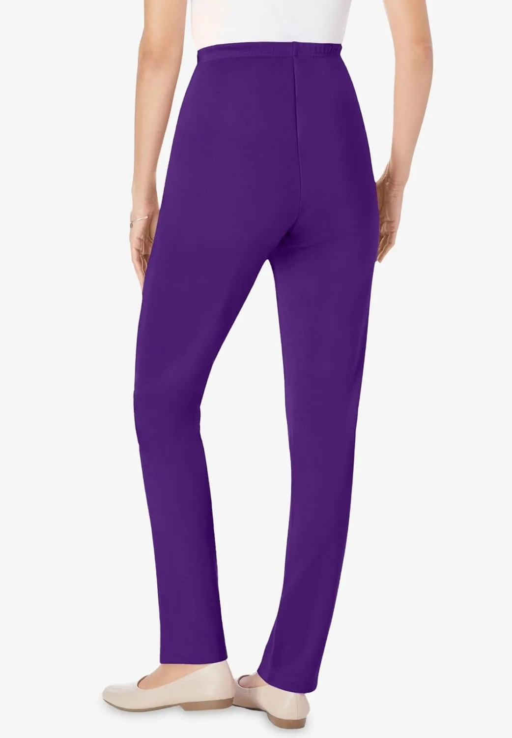 Woman Within Plus Size The Elastic-Waist Soft Knit Pant