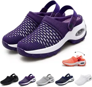 Women Air Cushion Orthopedic Slip On Shoes, Soft Arch Support Two Way Wear Diabetic Walking Sandals Slippers Shoes
