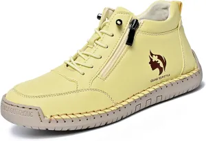 Women Ankle Boots Stylish Casual Sneaker Shoes with Zipper and Lace-Up Design for Easy Slip on, Lightweight and Comfortable