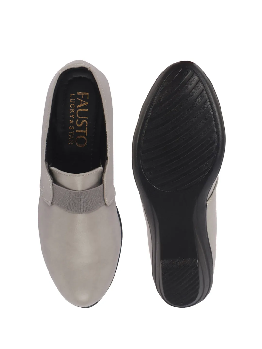 Women Elastic Strap Slip On Wedge Formal Shoes All Day Comfort Office Dress Shoes  Lightweight And Cushioned