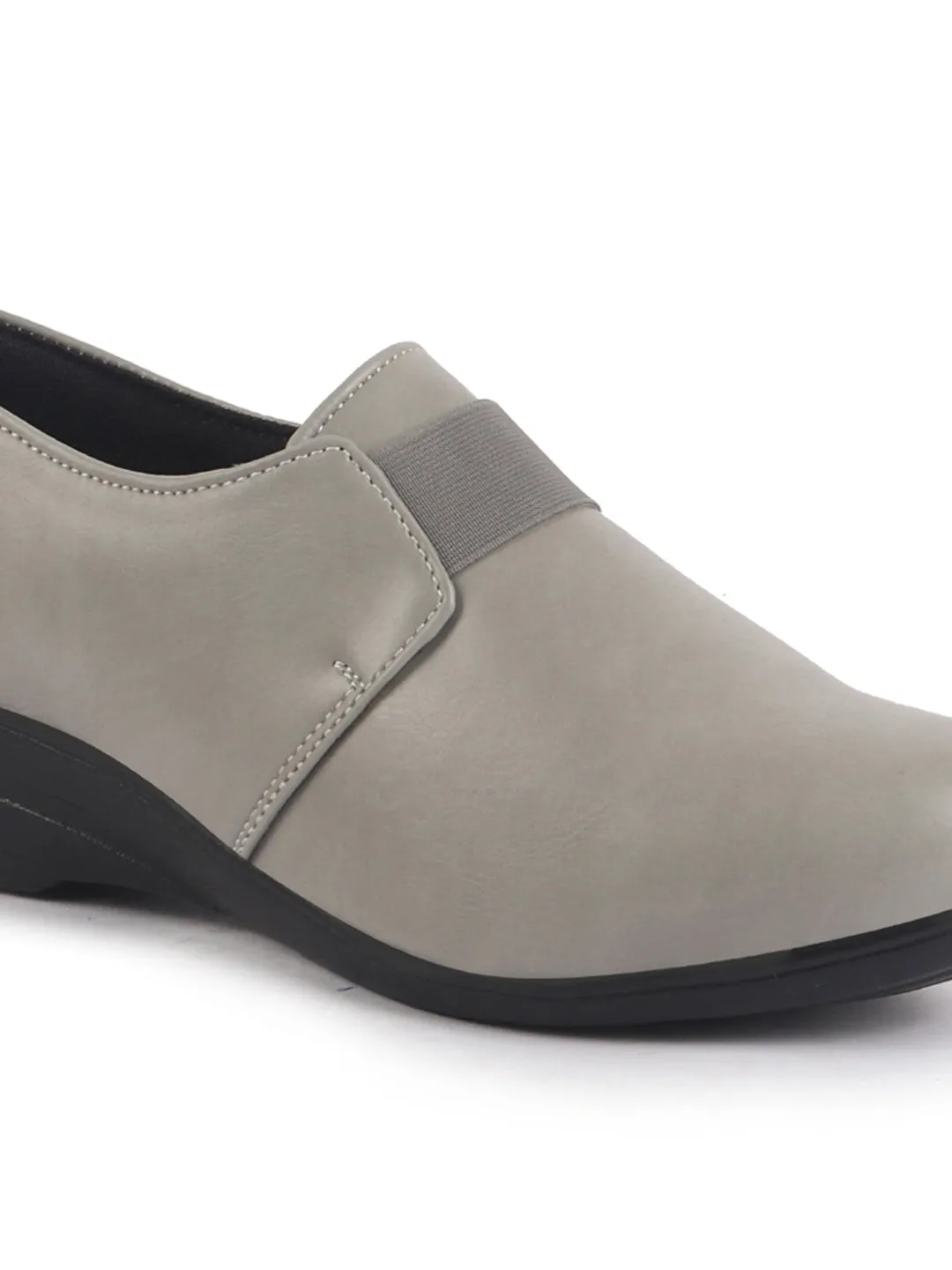 Women Elastic Strap Slip On Wedge Formal Shoes All Day Comfort Office Dress Shoes  Lightweight And Cushioned