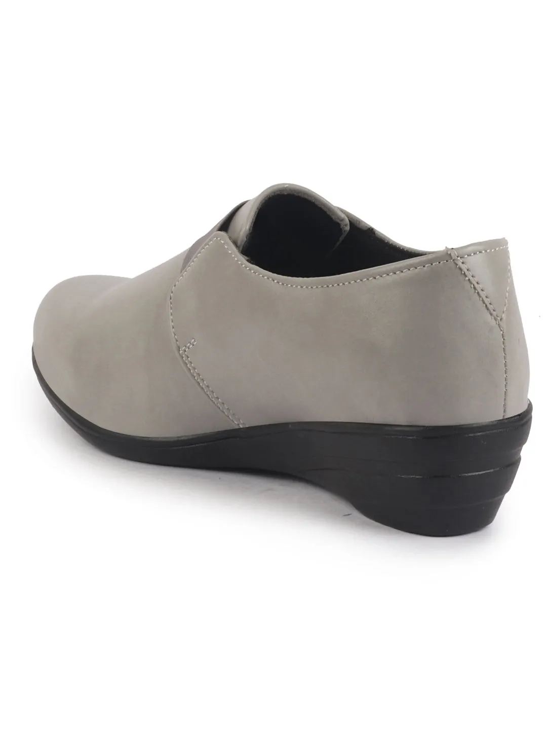 Women Elastic Strap Slip On Wedge Formal Shoes All Day Comfort Office Dress Shoes  Lightweight And Cushioned