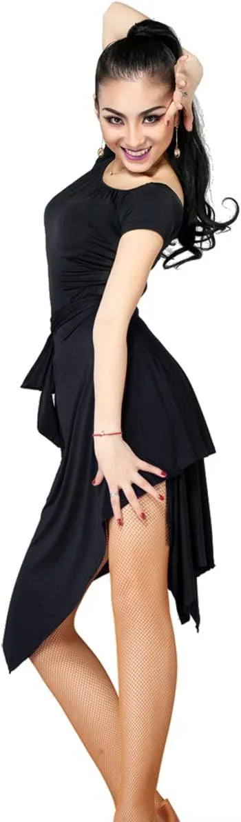 Women Latin Salsa Dance Skirt - Smooth Irregular Swing Ballroom Tango Cha Cha Practice Skirt