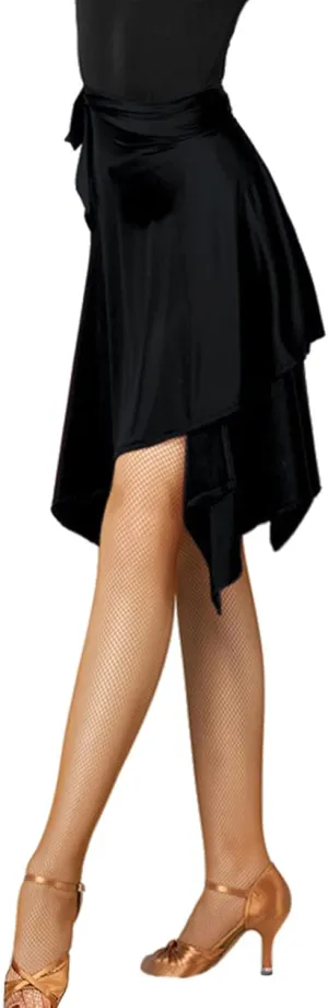 Women Latin Salsa Dance Skirt - Smooth Irregular Swing Ballroom Tango Cha Cha Practice Skirt