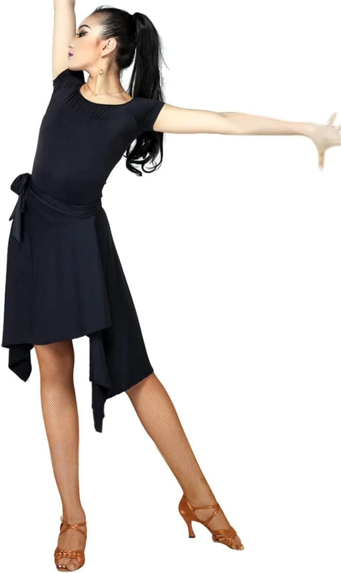 Women Latin Salsa Dance Skirt - Smooth Irregular Swing Ballroom Tango Cha Cha Practice Skirt