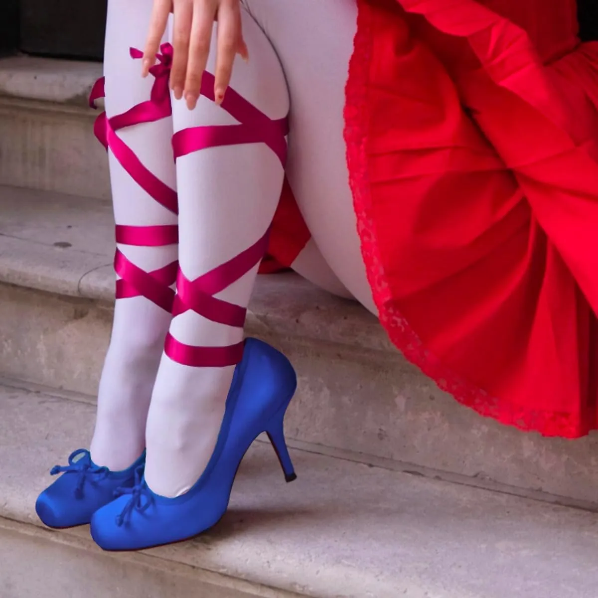 Women Satin Ballet High Heels Bow Round Toe Stiletto Heel Pumps Strappy 4 inch Stiletto High Heel Ballet Shoes Bow Slip On Dress Shoes Cross Strap Elegant Sexy 4-11 M US