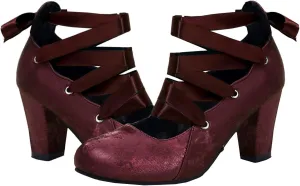 Women Velvet Chunky High Heels Pumps Round Toe Ballet Pumps Bow Strappy 3 inch Block Heel Dress Shoes Elegant Lace Up Dress Shoes Cross Strap Party Evening Heels 4-11 M US