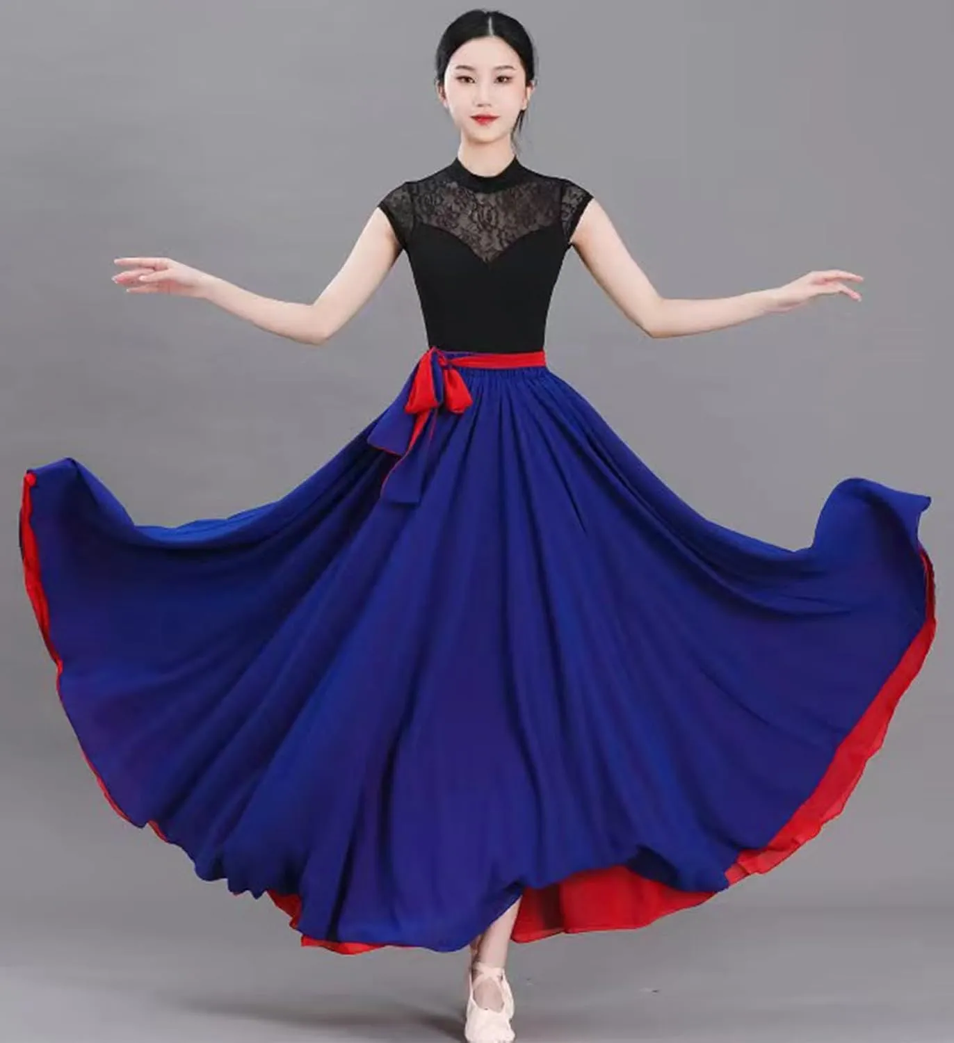 Women's 720 Fairy Lyric Dance Gradient Chiffon Swing Skirt for Ballet and Modern Dance