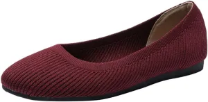 Women's Ballet Flat Shoes Casual Strap Knit Flats Round Toe Wedding Flats