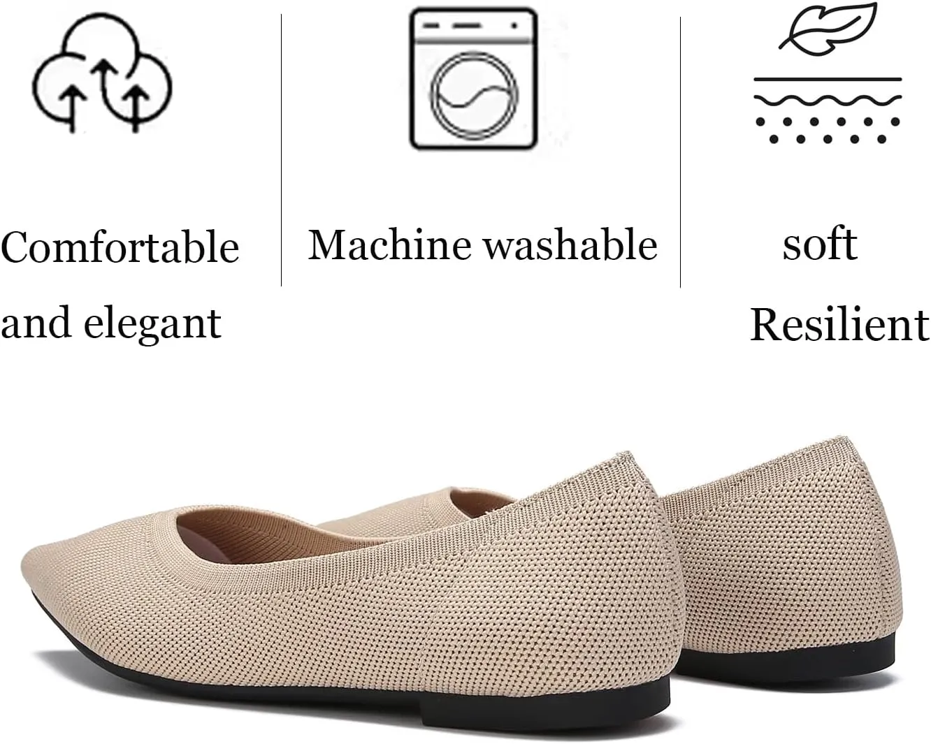 Women's Ballet Flats Comfort Breathable Mesh Knit Leopard Black Pointed Toe Slip On Shoes