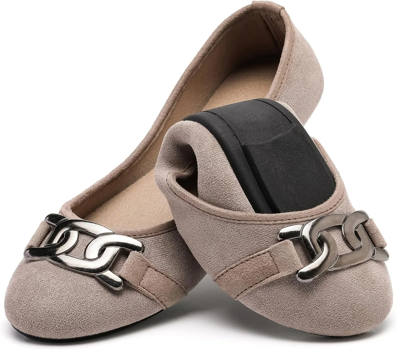 Women's Ballet Flats Dress Shoes for Women, Women Classic Round Toe Slip On Flat Walking Shoes, Women Casual Comfortable Soft Knit Black Leopard Flats Shoes