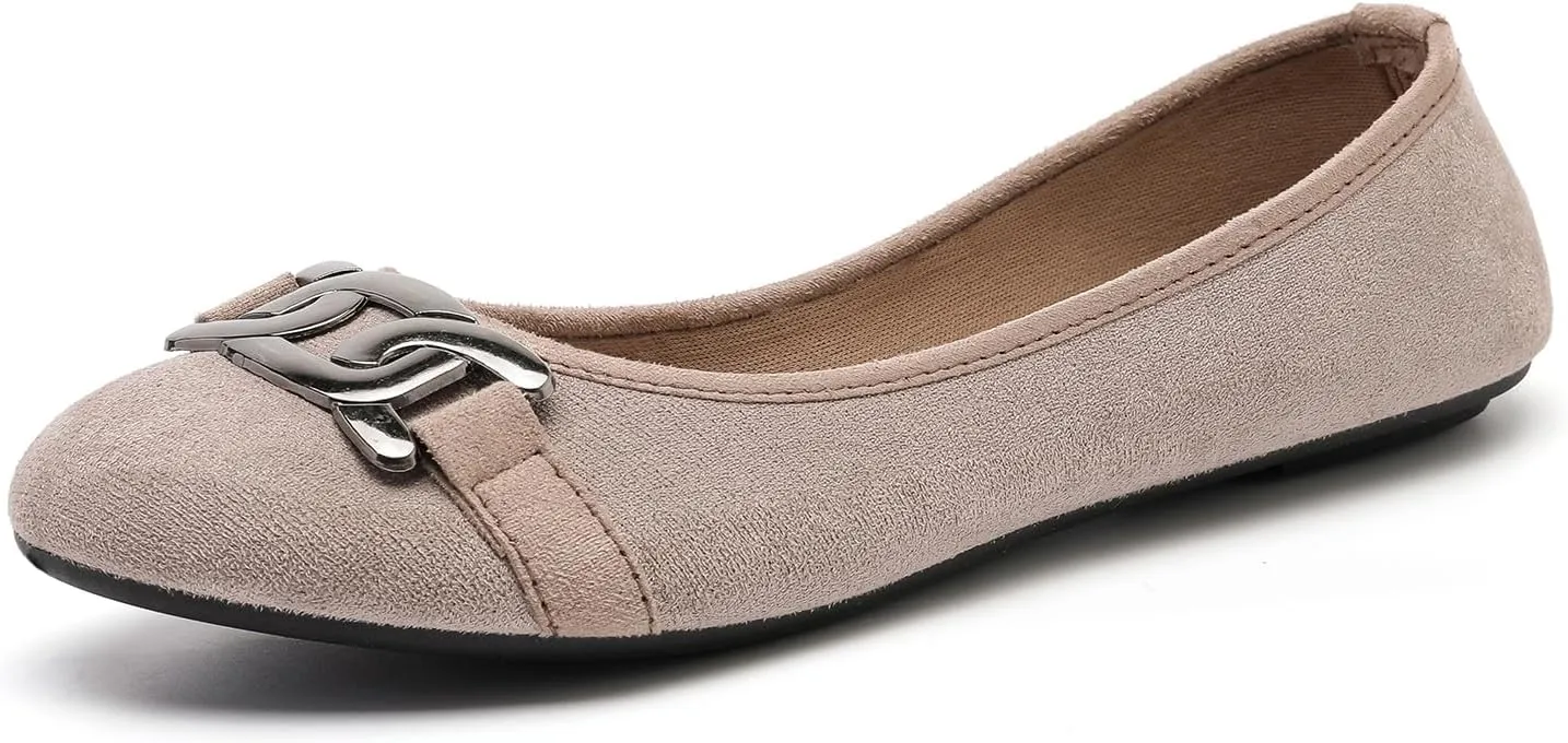 Women's Ballet Flats Dress Shoes for Women, Women Classic Round Toe Slip On Flat Walking Shoes, Women Casual Comfortable Soft Knit Black Leopard Flats Shoes
