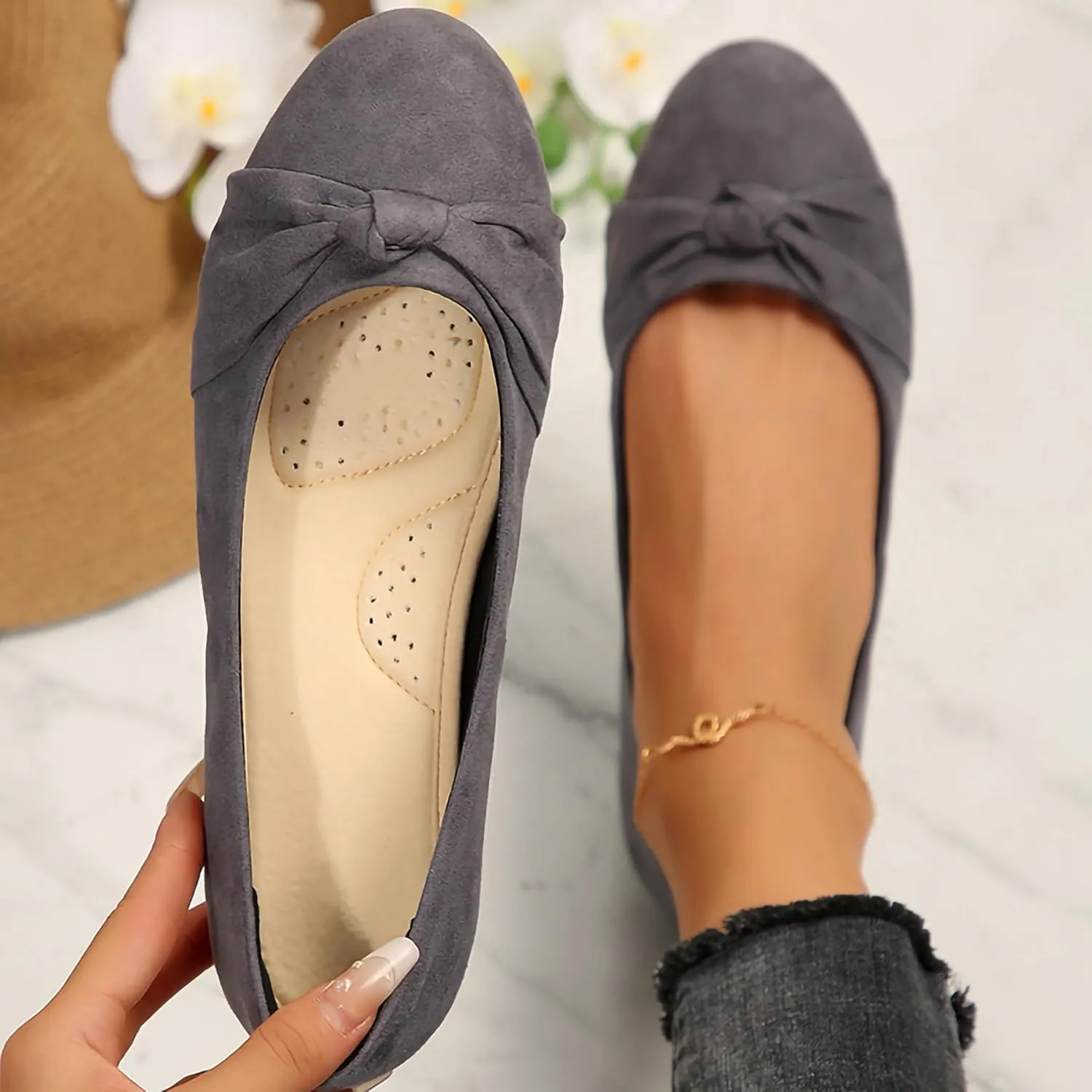 Women's Ballet Flats Shoes, Dress Shoes for Women Round Toe Comfort Light Weight Slip-On Shoes