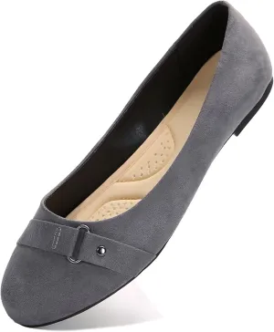Women's Ballet Flats Shoes, Round Toe Comfort Light Weight Slip-On Dress Shoes