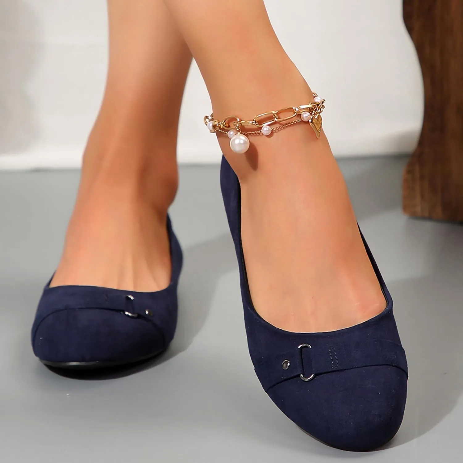 Women's Ballet Flats Shoes, Round Toe Comfort Light Weight Slip-On Dress Shoes
